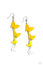 Load image into Gallery viewer, Haphazard Headliner - Yellow (Butterfly) Earrings
