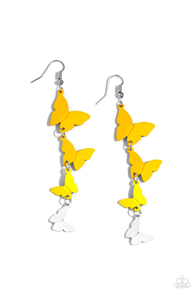 Haphazard Headliner - Yellow (Butterfly) Earrings