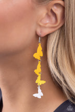Load image into Gallery viewer, Haphazard Headliner - Yellow (Butterfly) Earrings
