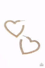 Load image into Gallery viewer, Sweetheart Sequence - Gold (Heart-Shaped) Hoop Earring
