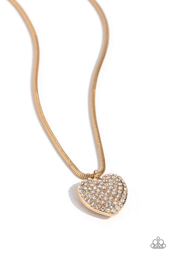 Sequined Sweetheart - Gold (Heart) Necklace