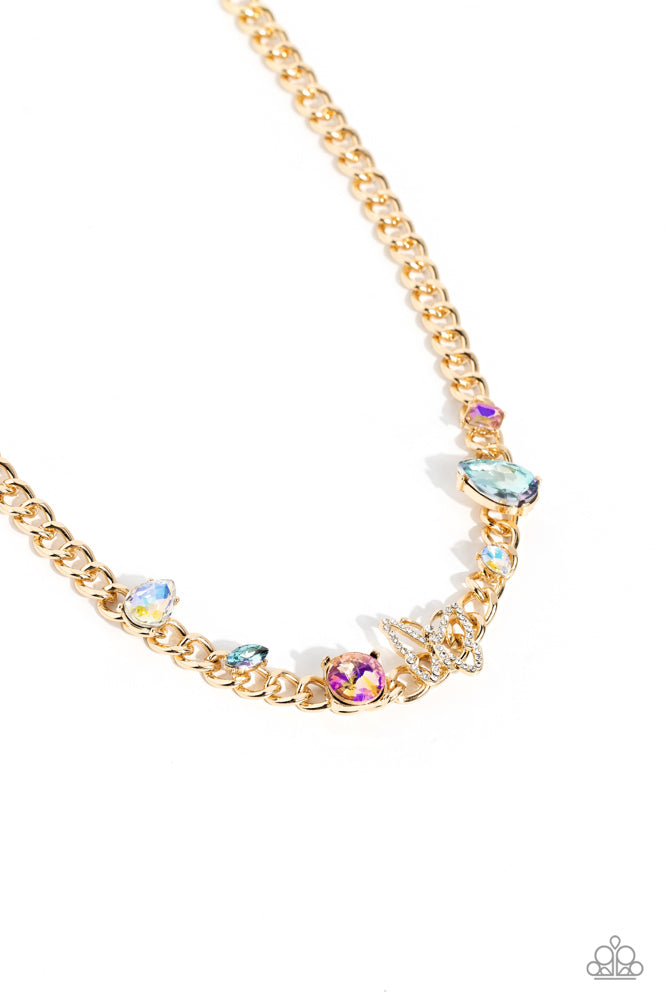 Storybook Succession - Gold (Butterfly) Necklace (LOP-0923)
