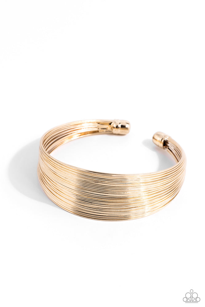 High Wire Act - Gold Cuff Bracelet