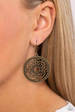 Load image into Gallery viewer, Mandala Meditation - Brass Earring
