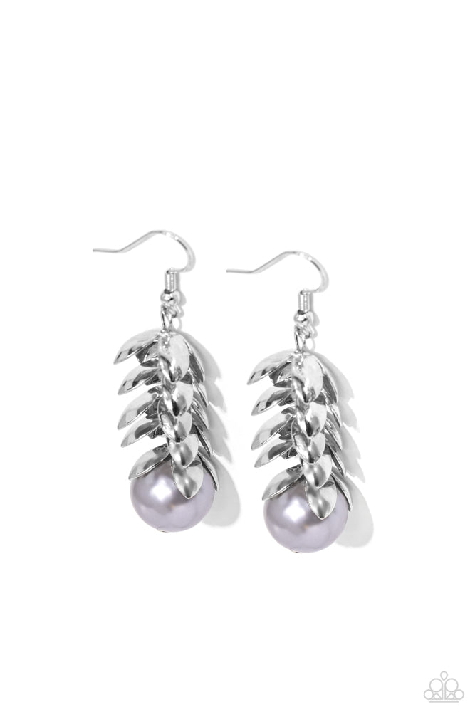 Ocean FROND Property - Silver (Pearl) Earring