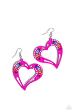 Load image into Gallery viewer, Embellished Emeralds - Pink Heart Earring
