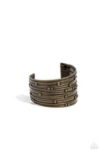 Load image into Gallery viewer, Mechanical Motif - Brass (Cuff) Bracelet
