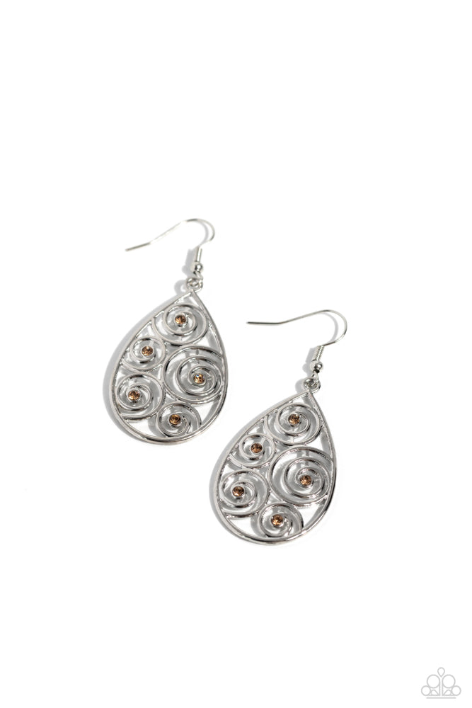 Billowy Bliss - Brown Earring