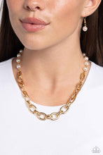 Load image into Gallery viewer, Dual Daydream - Gold (White Pearl) Necklace
