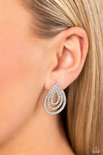 Load image into Gallery viewer, Red Carpet Reverie - White (Rhinestone) Post Earring

