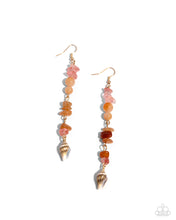 Load image into Gallery viewer, Game of STONES - Orange (Pink Stone) Seashell Earring
