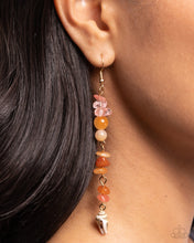 Load image into Gallery viewer, Game of STONES - Orange (Pink Stone) Seashell Earring
