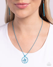 Load image into Gallery viewer, Abstract ASL - Blue (Turquoise Hue) Necklace
