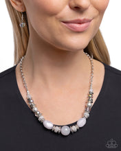 Load image into Gallery viewer, Refined Redux - Silver (Smoky Bead) Necklace
