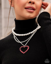 Load image into Gallery viewer, Y2K Year - Red (Heart) Pearl Necklace
