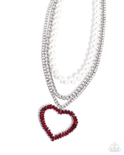 Load image into Gallery viewer, Y2K Year - Red (Heart) Pearl Necklace
