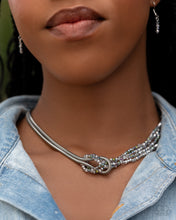 Load image into Gallery viewer, Mismatched Mirage - Silver (UV Shimmery Bead) Necklace
