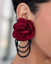 Load image into Gallery viewer, Dramatic Dame - Red (Petal) earring
