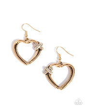 Load image into Gallery viewer, Crisscross Courtship - Gold (Heart) Earring
