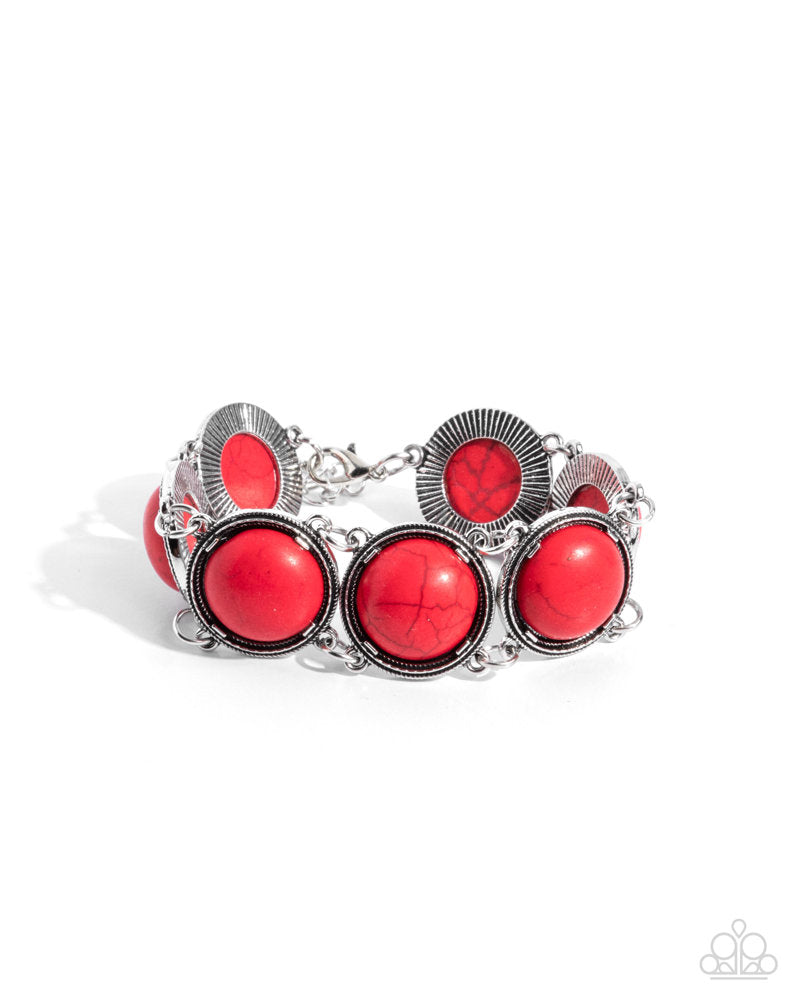 Stony Session - Red (Marbled Stone) Bracelet