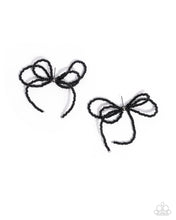 Load image into Gallery viewer, Sophisticated Sprinkle - Black (Seed Bead Bow) Earring
