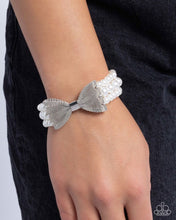 Load image into Gallery viewer, Dapper Dialogue - White (Pearl) Bow Bracelet
