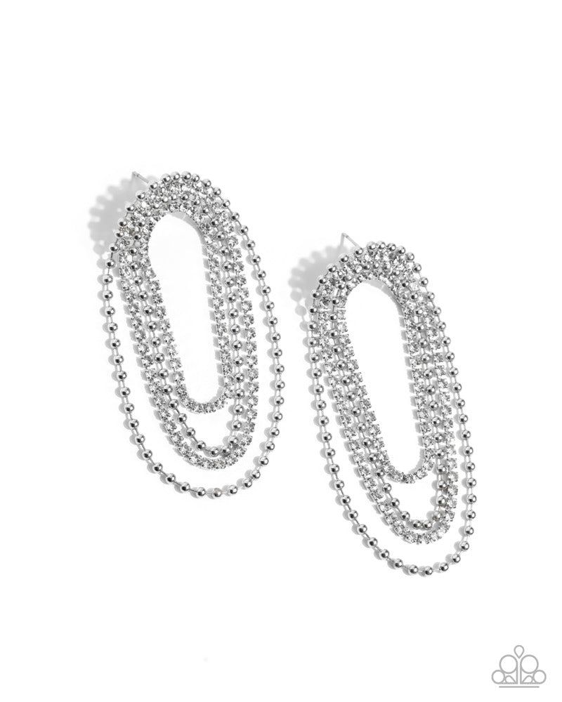 Endless Ease - White (Rhinestone) Post Earring