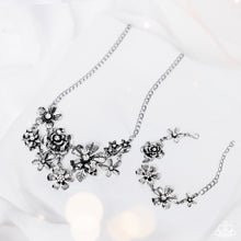 Load image into Gallery viewer, Complete Look - White  Floral Set: Floral Fate - White Necklace and Floral Fluke - White Bracelet (BB-WT-HQ)
