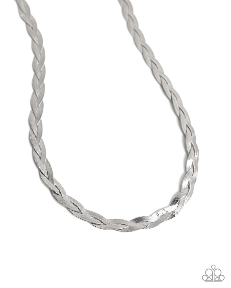 Bewildering Braid - Silver Necklace (LOP-0425)