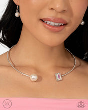 Load image into Gallery viewer, Euphoric Elegance - Multi Iridescent Gem White Pearl Silver Collar Necklace (LOP-0325)
