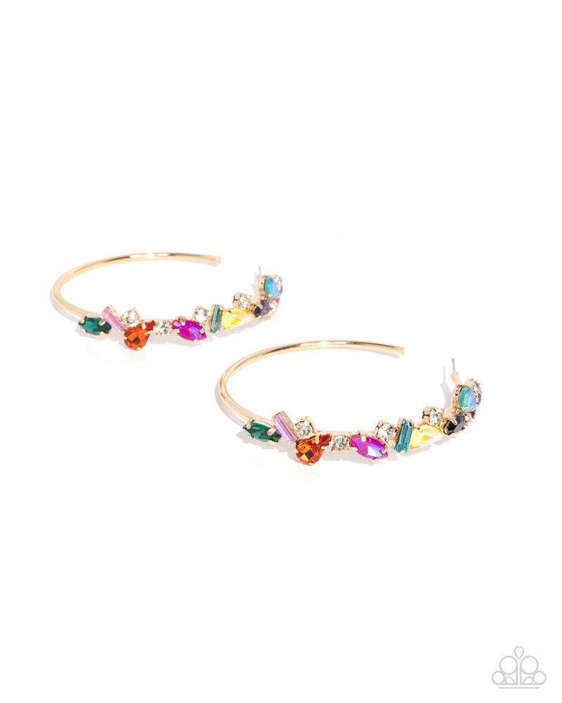 Multicolored Memory - Multi Hoop Earring