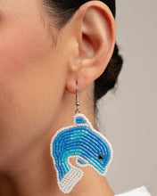 Load image into Gallery viewer, Dynamic Dolphin - Blue (Seed Bead) Earring

