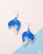 Load image into Gallery viewer, Dynamic Dolphin - Blue (Seed Bead) Earring
