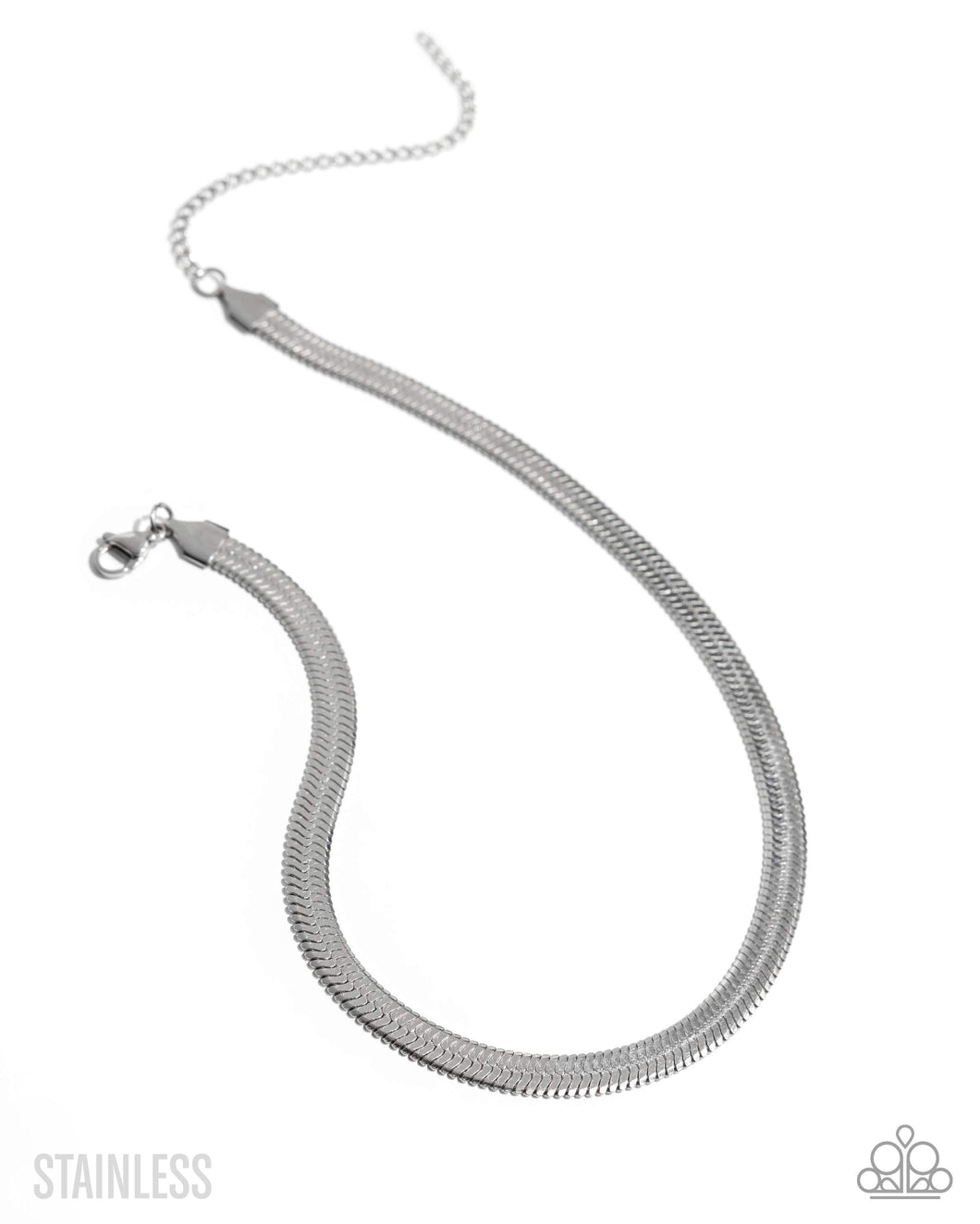 Herringbone Haute - Silver (Choker) Necklace (LOP-0625)