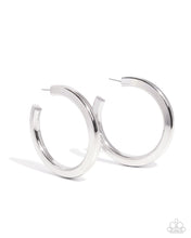 Load image into Gallery viewer, Sleek Spotlight - Silver Hoop Earring
