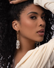 Load image into Gallery viewer, Sunset State of Mind - Gold (White Pearl) Eariing
