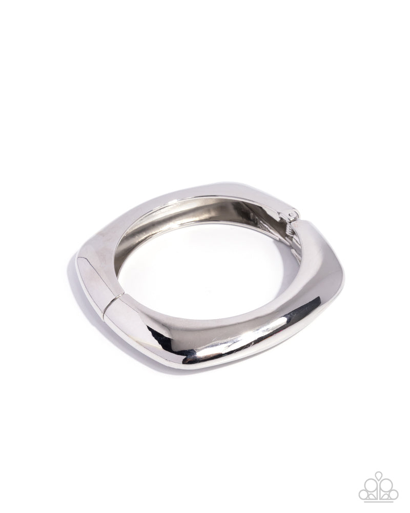 Rounded Reflection - Silver (Hinged) Bracelet