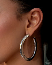 Load image into Gallery viewer, Sleek Spotlight - Silver Hoop Earring
