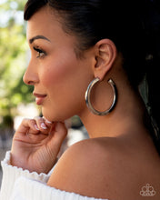 Load image into Gallery viewer, Sleek Spotlight - Silver Hoop Earring
