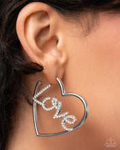 Load image into Gallery viewer, Lovely Cadence - White (Rhinestone Heart) Earring (LOP-1225)
