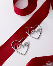 Load image into Gallery viewer, Lovely Cadence - White (Rhinestone Heart) Earring (LOP-1225)
