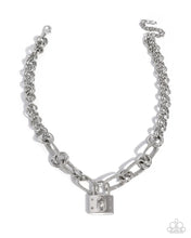 Load image into Gallery viewer, Luminescent Lockdown - Silver Lock Necklace
