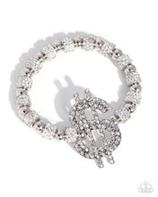 Load image into Gallery viewer, Wealthy Whimsy - White Rhinestone $ Bracelet (LOP-0726)

