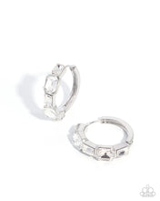 Load image into Gallery viewer, Operatic Overture - White Rhinestone Hinge Hoop Earrings
