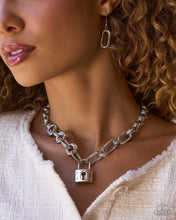 Load image into Gallery viewer, Luminescent Lockdown - Silver Lock Necklace
