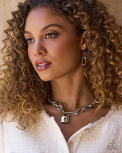 Load image into Gallery viewer, Luminescent Lockdown - Silver Lock Necklace
