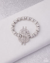 Load image into Gallery viewer, Wealthy Whimsy - White Rhinestone $ Bracelet (LOP-0726)
