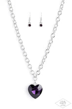 Load image into Gallery viewer, Flirtatiously Flashy - Purple (Heart) Necklace
