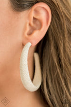 Load image into Gallery viewer, TWINE and Dine - White Hoop Earring (SS-1120)
