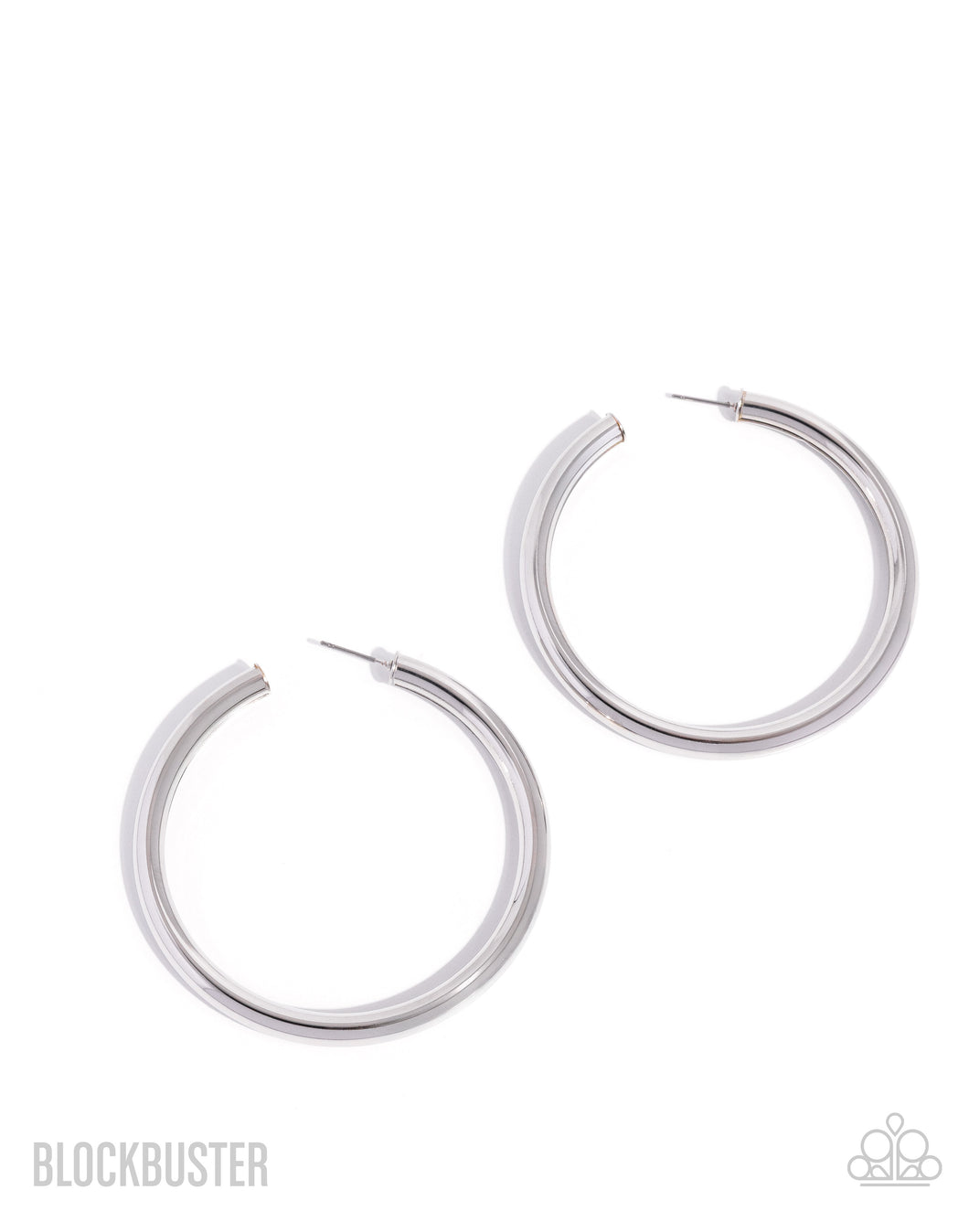 Curve Ball - Silver Hoop Earring